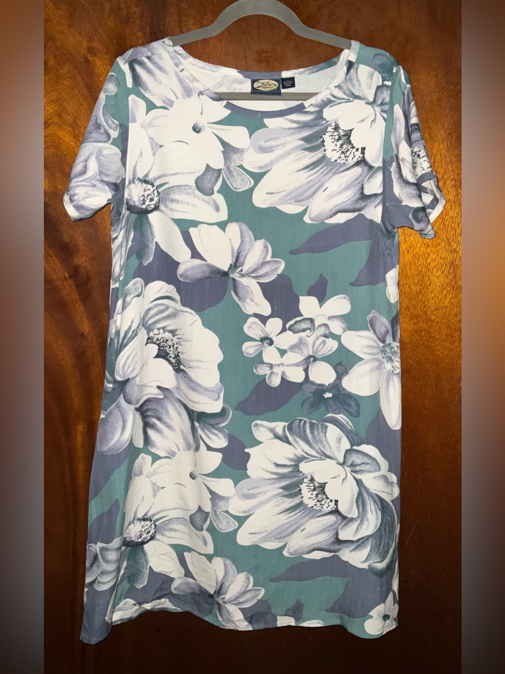 Vintage Tommy Bahama Green & White Floral Silk dress